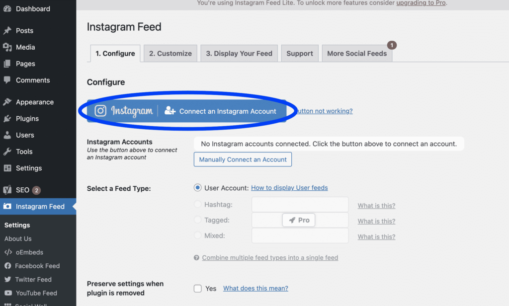 Screen Shot 2021 05 04 at 5.56.16 pm Connect instagram to the plugin