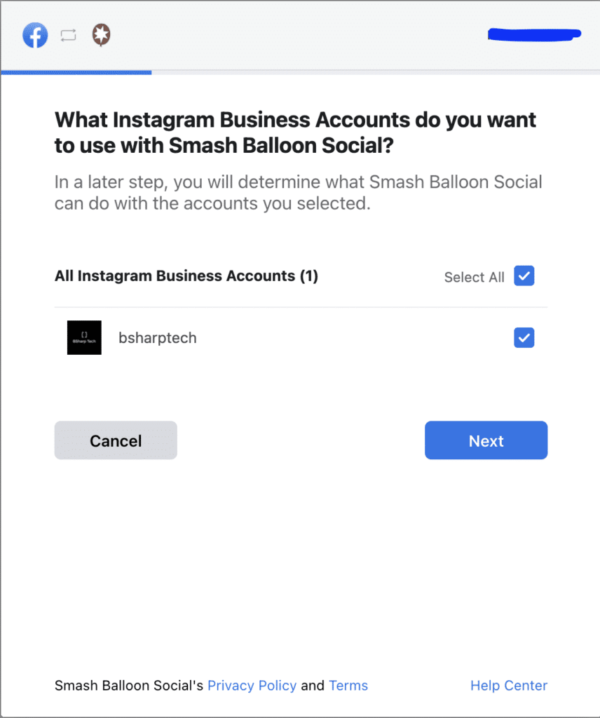 Screen Shot 2021 05 11 at 1.07.49 pm Facebook Instagram confirm account screen
